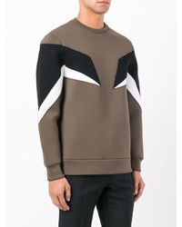 Мужской оливковый свитшот с принтом от Neil Barrett