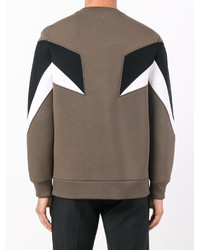 Мужской оливковый свитшот с принтом от Neil Barrett