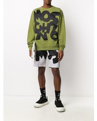 Мужской оливковый свитшот с принтом от Moschino
