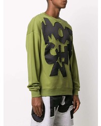 Мужской оливковый свитшот с принтом от Moschino