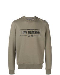 Мужской оливковый свитшот с принтом от Love Moschino