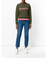 Женский оливковый свитшот от MAISON KITSUNE