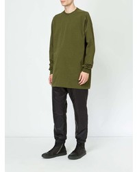 Мужской оливковый свитшот от Rick Owens