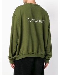 Мужской оливковый свитшот от Haider Ackermann