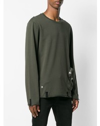 Мужской оливковый свитшот от Helmut Lang