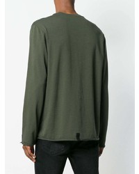 Мужской оливковый свитшот от Helmut Lang