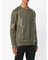 Мужской оливковый свитшот от Balmain