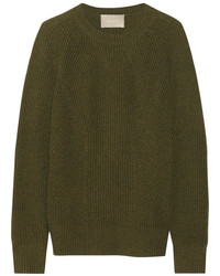 Оливковый свободный свитер от Jason Wu