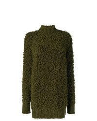 Оливковый свободный свитер от Marni