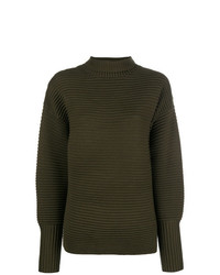 Оливковый свободный свитер от Victoria Victoria Beckham