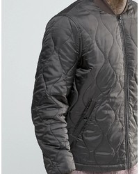 Мужской оливковый стеганый бомбер от Asos