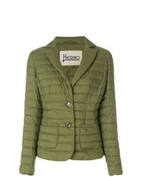 Женский оливковый стеганый пиджак от Herno