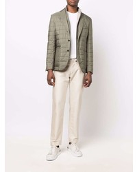 Мужской оливковый стеганый пиджак от Corneliani