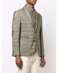 Мужской оливковый стеганый пиджак от Corneliani