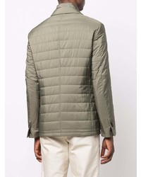 Мужской оливковый стеганый пиджак от Corneliani
