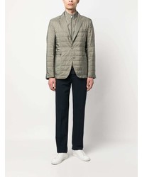 Мужской оливковый стеганый пиджак от Corneliani