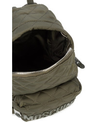 Женский оливковый стеганый рюкзак от Moschino