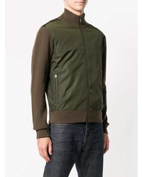 Мужской оливковый стеганый свитер на молнии от Moncler