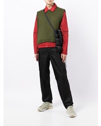 Мужской оливковый трикотажный жилет от Craig Green