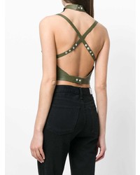 Оливковый укороченный топ от Manokhi