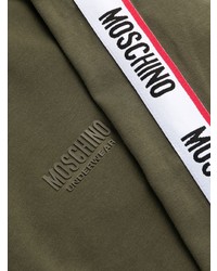 Мужской оливковый флисовый худи от Moschino