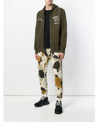 Мужской оливковый худи с вышивкой от Maharishi