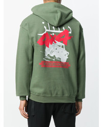 Мужской оливковый худи с принтом от Blood Brother