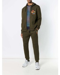 Мужской оливковый худи с принтом от Fendi