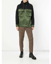 Мужской оливковый худи с принтом от Sacai