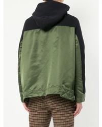 Мужской оливковый худи с принтом от Sacai