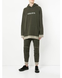 Мужской оливковый худи с принтом от Zambesi