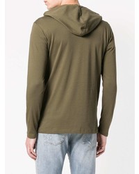 Мужской оливковый худи с принтом от Balmain