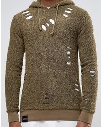 Мужской оливковый худи с принтом от Criminal Damage