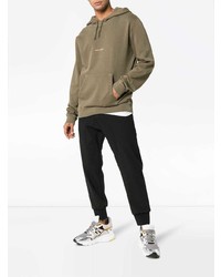 Мужской оливковый худи с принтом от Saint Laurent