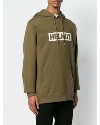 Мужской оливковый худи с принтом от Helmut Lang