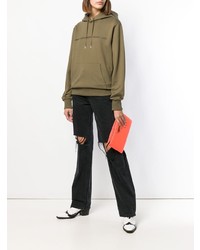 Женский оливковый худи с принтом от Helmut Lang