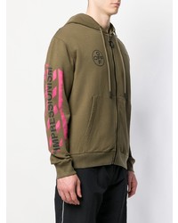 Мужской оливковый худи с принтом от Off-White