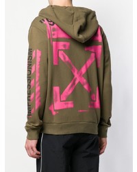 Мужской оливковый худи с принтом от Off-White