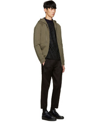 Мужской оливковый худи от Helmut Lang