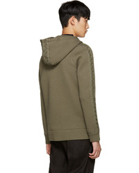 Мужской оливковый худи от Helmut Lang