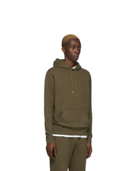 Мужской оливковый худи от Sunspel