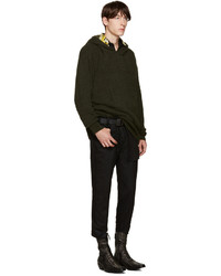 Мужской оливковый худи от Haider Ackermann