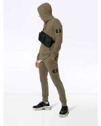 Мужской оливковый худи от Stone Island