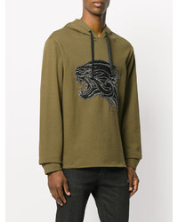 Мужской оливковый худи от Roberto Cavalli