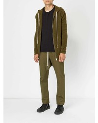 Мужской оливковый худи от Rick Owens