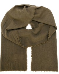 Мужской оливковый шарф от Rick Owens