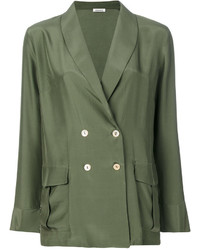 Женский оливковый шелковый пиджак от P.A.R.O.S.H.