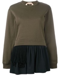 Женский оливковый шелковый свитер от No.21