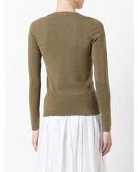 Женский оливковый шелковый свитер от Joseph