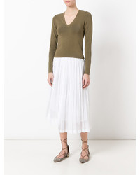 Женский оливковый шелковый свитер от Joseph